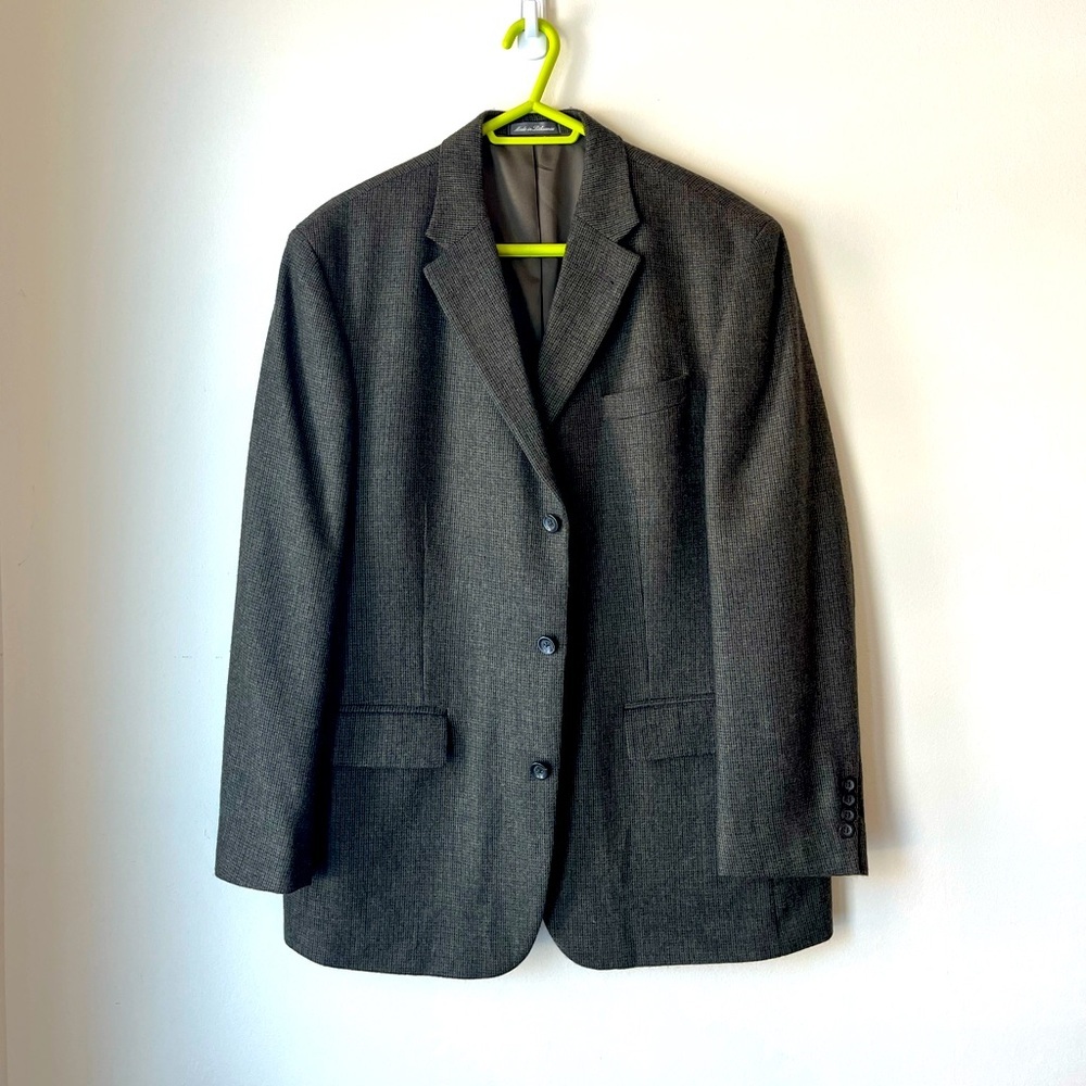 Oscar de la Renta Men's Charcoal Gray Wool Sport Coat